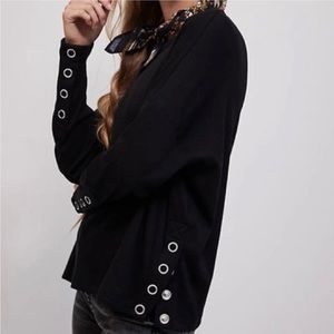 Anthropologie Side Button Knit Top